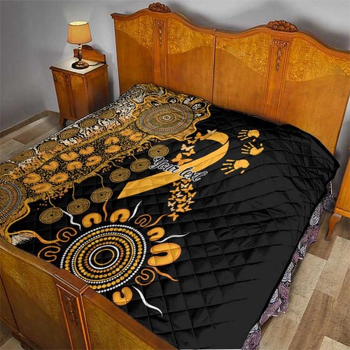 Childhood Cancer Awareness Personalised Quilt Aboriginal Ribbon Dot Painting