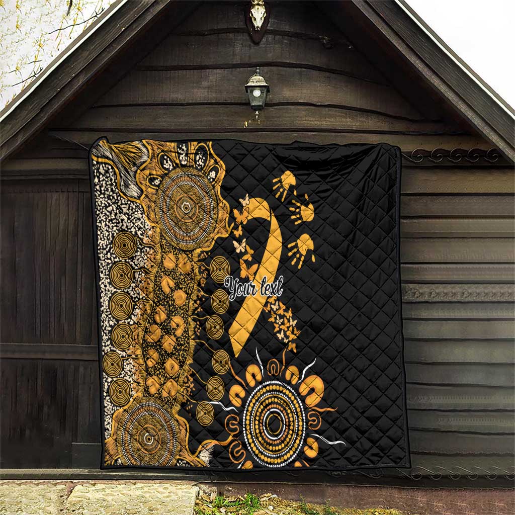 Childhood Cancer Awareness Personalised Quilt Aboriginal Ribbon Dot Painting