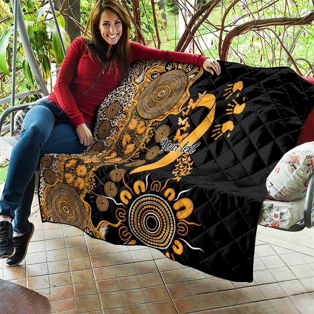 Childhood Cancer Awareness Personalised Quilt Aboriginal Ribbon Dot Painting