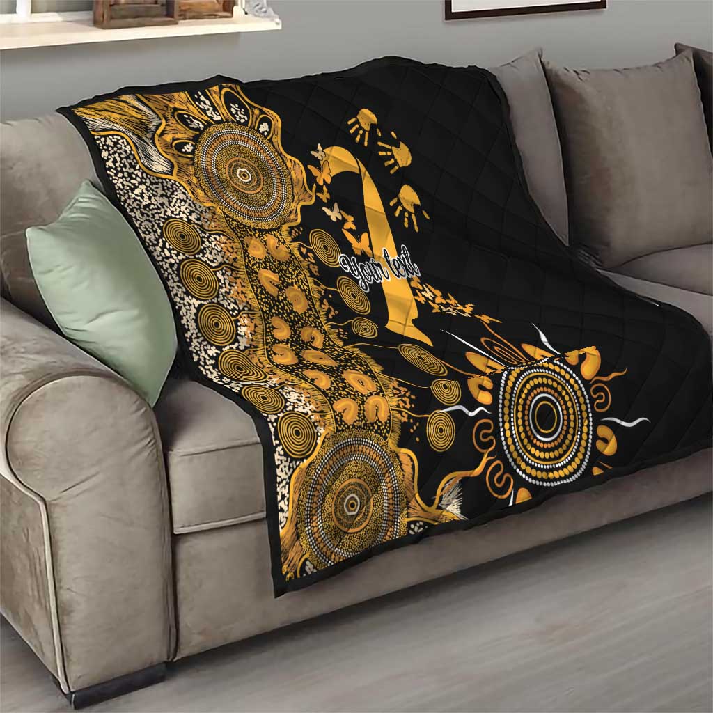 Childhood Cancer Awareness Personalised Quilt Aboriginal Ribbon Dot Painting