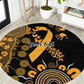 Childhood Cancer Awareness Personalised Round Carpet Aboriginal Ribbon Dot Painting