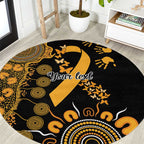 Childhood Cancer Awareness Personalised Round Carpet Aboriginal Ribbon Dot Painting