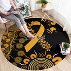 Childhood Cancer Awareness Personalised Round Carpet Aboriginal Ribbon Dot Painting