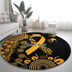 Childhood Cancer Awareness Personalised Round Carpet Aboriginal Ribbon Dot Painting