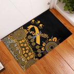 Childhood Cancer Awareness Personalised Rubber Doormat Aboriginal Ribbon Dot Painting
