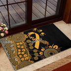 Childhood Cancer Awareness Personalised Rubber Doormat Aboriginal Ribbon Dot Painting