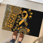 Childhood Cancer Awareness Personalised Rubber Doormat Aboriginal Ribbon Dot Painting