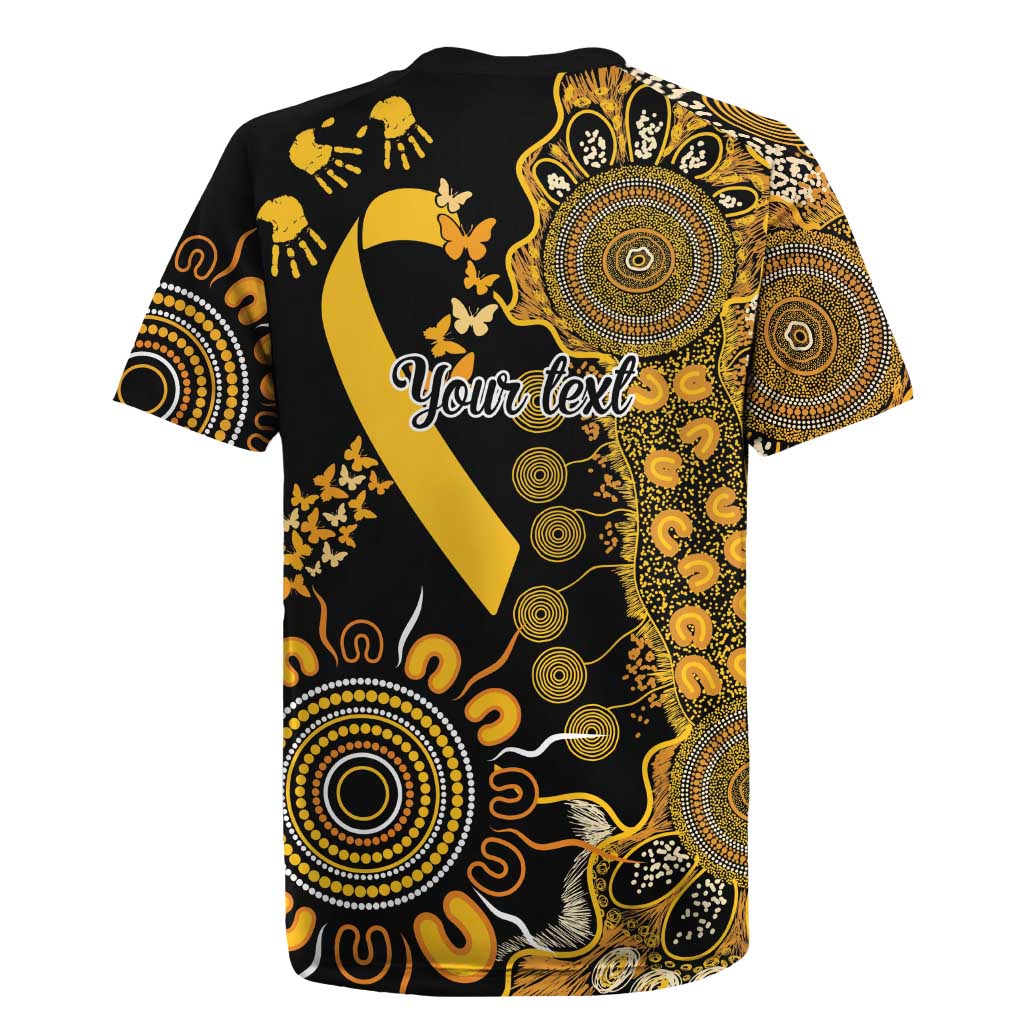 Childhood Cancer Awareness Personalised Rugby Jersey Aboriginal Ribbon Dot Painting