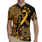 Childhood Cancer Awareness Personalised Rugby Jersey Aboriginal Ribbon Dot Painting