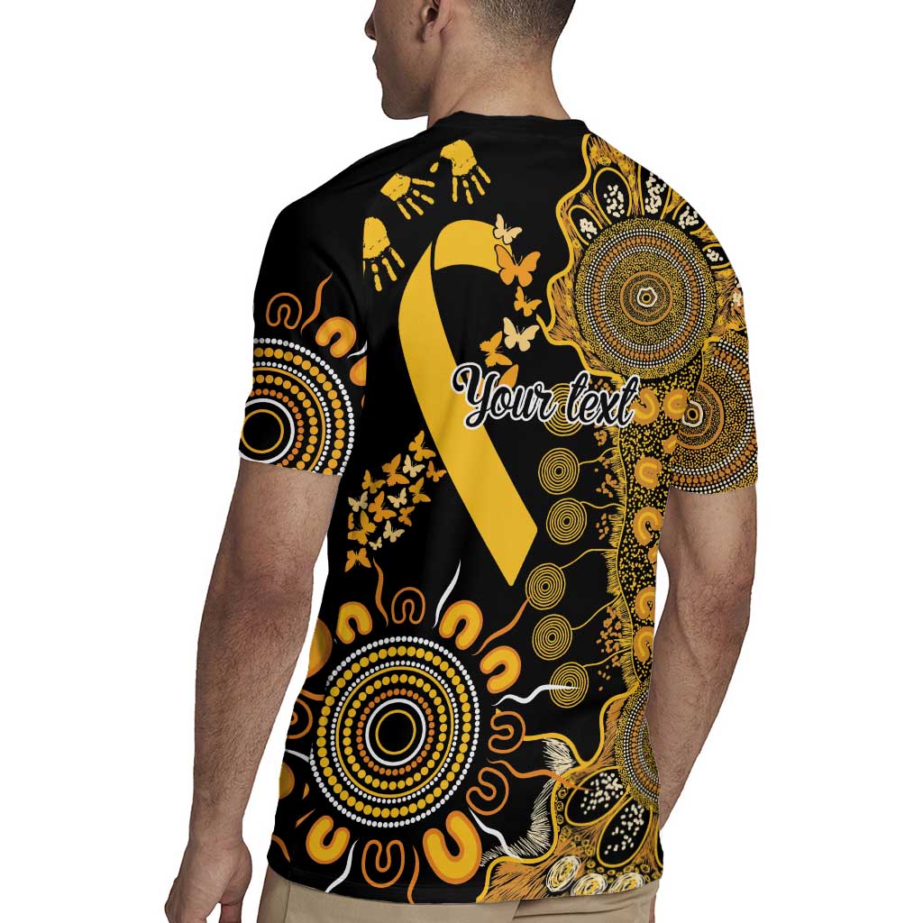 Childhood Cancer Awareness Personalised Rugby Jersey Aboriginal Ribbon Dot Painting