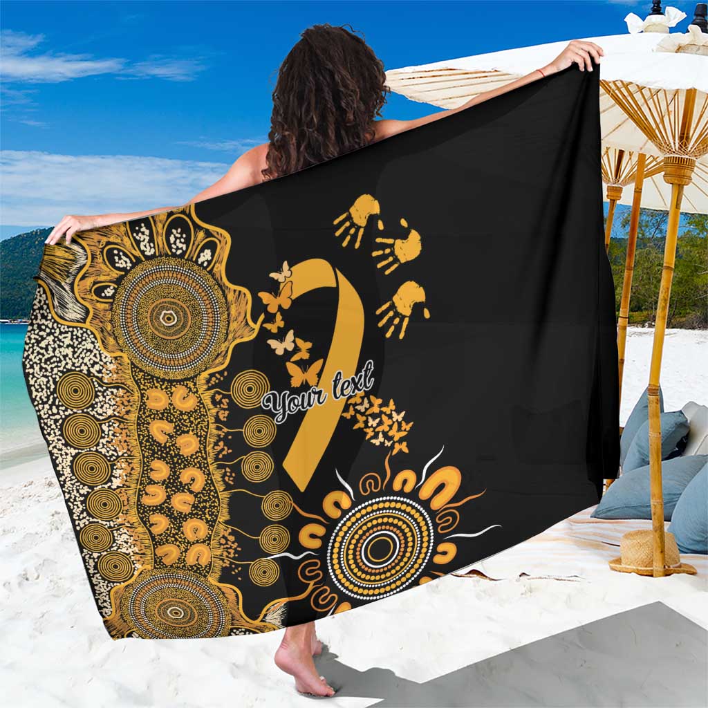 Childhood Cancer Awareness Personalised Sarong Aboriginal Ribbon Dot Painting