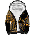 Childhood Cancer Awareness Personalised Sherpa Hoodie Aboriginal Ribbon Dot Painting