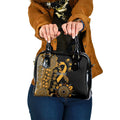 Childhood Cancer Awareness Personalised Shoulder Handbag Aboriginal Ribbon Dot Painting