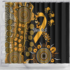 Childhood Cancer Awareness Personalised Shower Curtain Aboriginal Ribbon Dot Painting