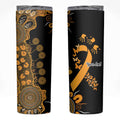 Childhood Cancer Awareness Personalised Skinny Tumbler Aboriginal Ribbon Dot Painting