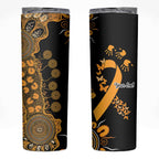 Childhood Cancer Awareness Personalised Skinny Tumbler Aboriginal Ribbon Dot Painting