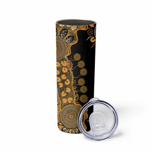 Childhood Cancer Awareness Personalised Skinny Tumbler Aboriginal Ribbon Dot Painting