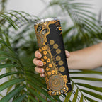 Childhood Cancer Awareness Personalised Skinny Tumbler Aboriginal Ribbon Dot Painting