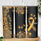 Childhood Cancer Awareness Personalised Skinny Tumbler Aboriginal Ribbon Dot Painting