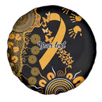 Childhood Cancer Awareness Personalised Spare Tire Cover Aboriginal Ribbon Dot Painting