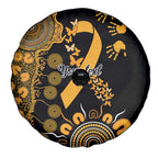 Childhood Cancer Awareness Personalised Spare Tire Cover Aboriginal Ribbon Dot Painting