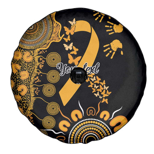 Childhood Cancer Awareness Personalised Spare Tire Cover Aboriginal Ribbon Dot Painting
