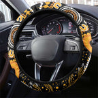 Childhood Cancer Awareness Steering Wheel Cover Aboriginal Ribbon Dot Painting