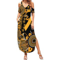 Childhood Cancer Awareness Personalised Summer Maxi Dress Aboriginal Ribbon Dot Painting