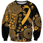 Childhood Cancer Awareness Personalised Sweatshirt Aboriginal Ribbon Dot Painting