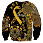 Childhood Cancer Awareness Personalised Sweatshirt Aboriginal Ribbon Dot Painting