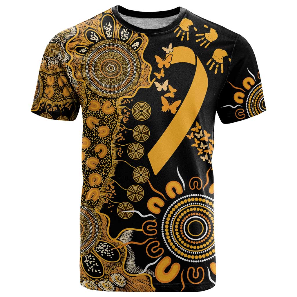 Childhood Cancer Awareness Personalised T Shirt Aboriginal Ribbon Dot Painting