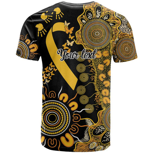 Childhood Cancer Awareness Personalised T Shirt Aboriginal Ribbon Dot Painting