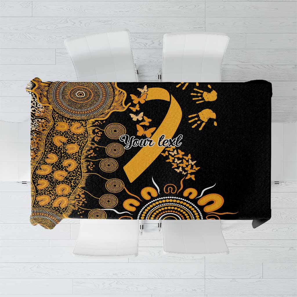Childhood Cancer Awareness Personalised Tablecloth Aboriginal Ribbon Dot Painting