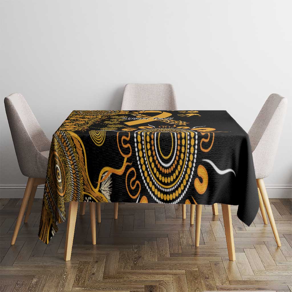 Childhood Cancer Awareness Personalised Tablecloth Aboriginal Ribbon Dot Painting