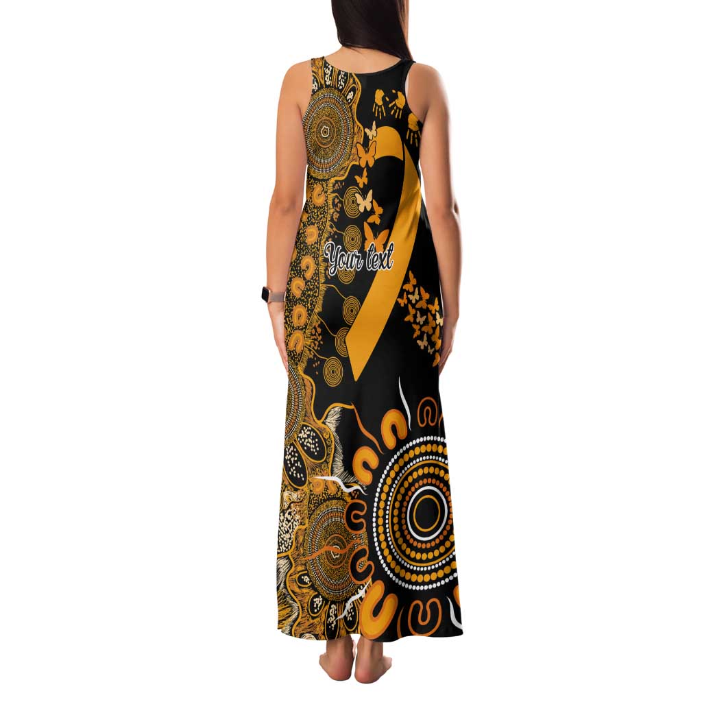 Childhood Cancer Awareness Personalised Tank Maxi Dress Aboriginal Ribbon Dot Painting