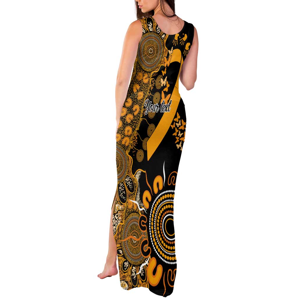 Childhood Cancer Awareness Personalised Tank Maxi Dress Aboriginal Ribbon Dot Painting