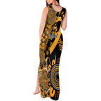 Childhood Cancer Awareness Personalised Tank Maxi Dress Aboriginal Ribbon Dot Painting