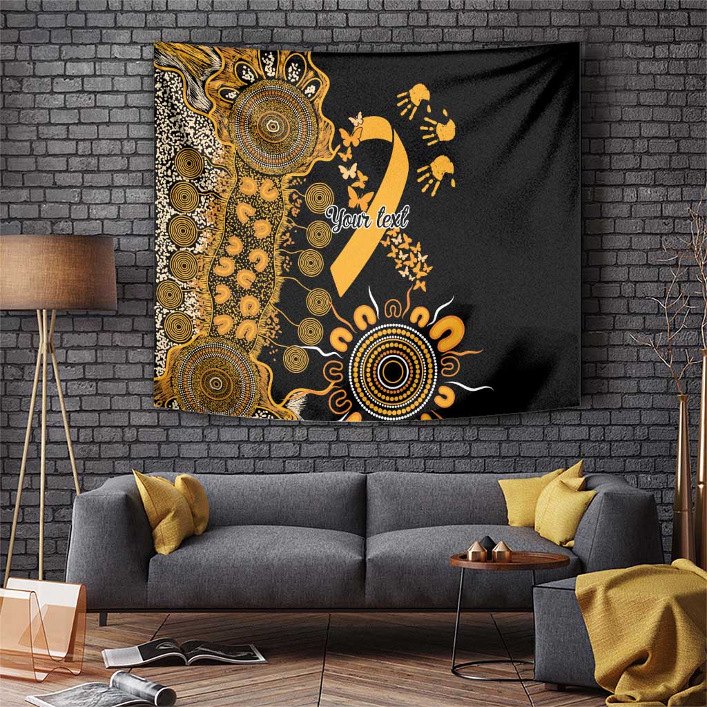 Childhood Cancer Awareness Personalised Tapestry Aboriginal Ribbon Dot Painting