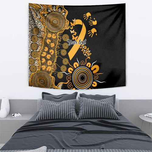 Childhood Cancer Awareness Personalised Tapestry Aboriginal Ribbon Dot Painting