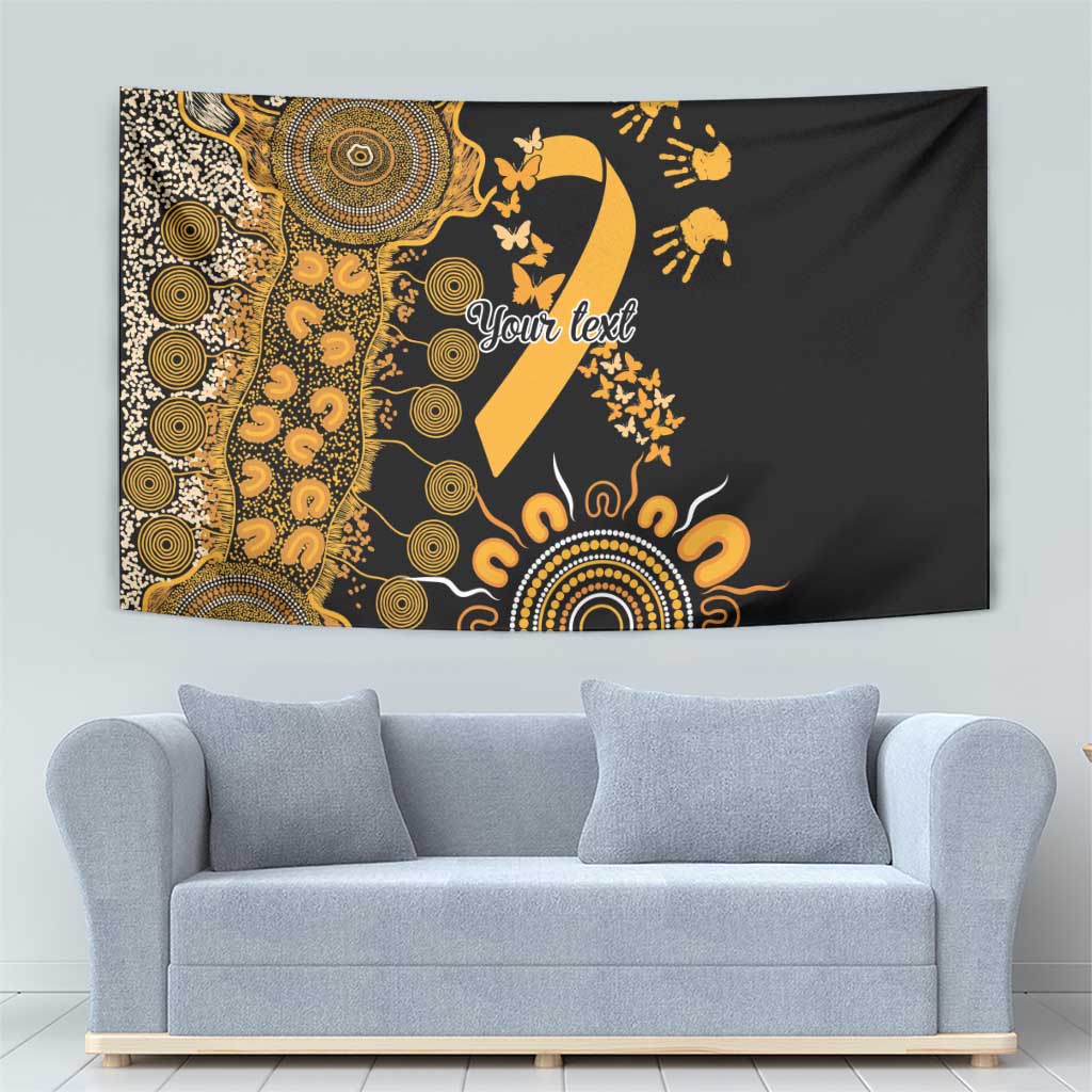 Childhood Cancer Awareness Personalised Tapestry Aboriginal Ribbon Dot Painting