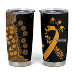 Childhood Cancer Awareness Personalised Tumbler Cup Aboriginal Ribbon Dot Painting