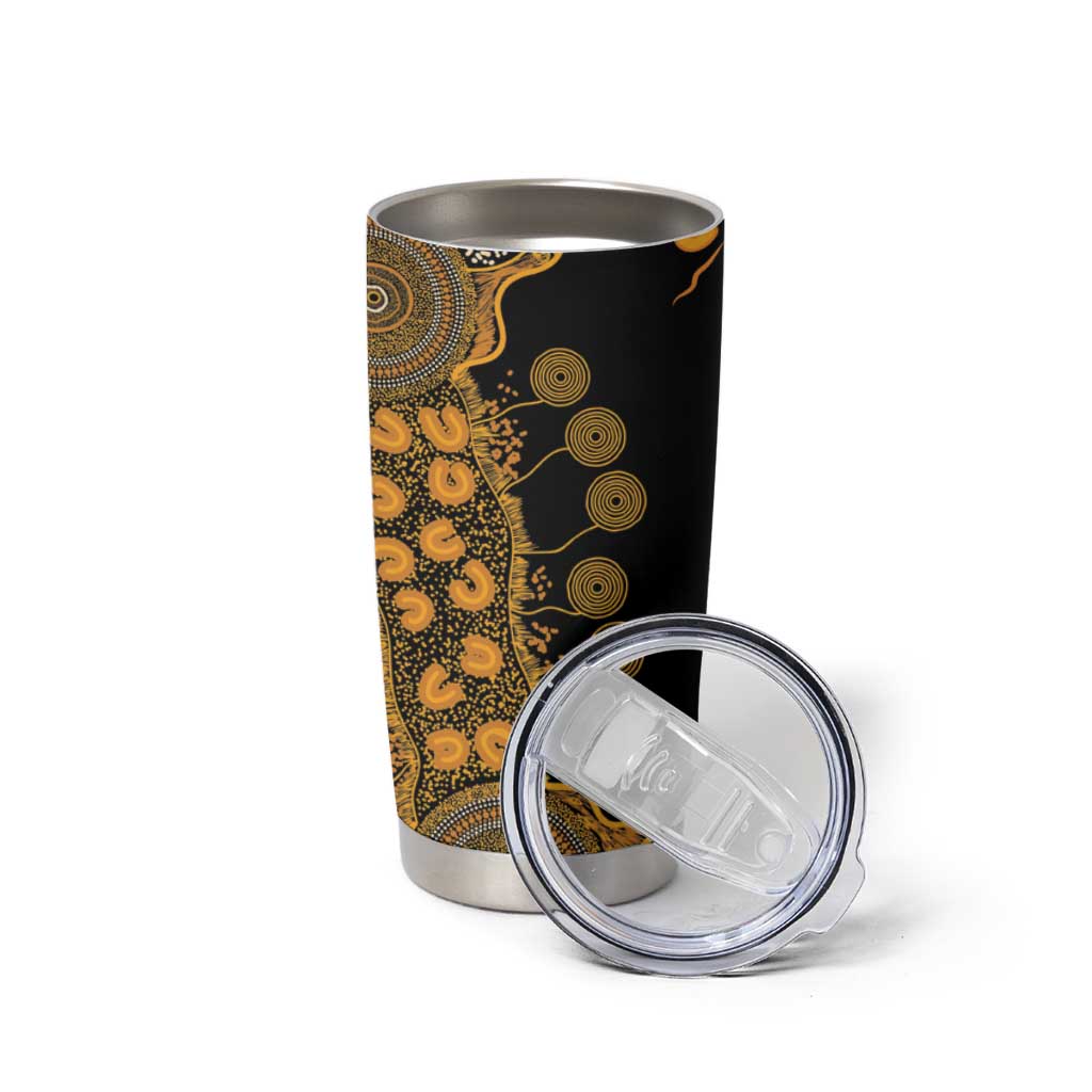Childhood Cancer Awareness Personalised Tumbler Cup Aboriginal Ribbon Dot Painting