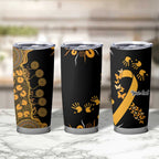 Childhood Cancer Awareness Personalised Tumbler Cup Aboriginal Ribbon Dot Painting