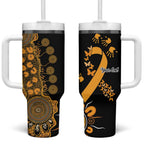 Childhood Cancer Awareness Personalised Tumbler With Handle Aboriginal Ribbon Dot Painting