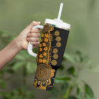 Childhood Cancer Awareness Personalised Tumbler With Handle Aboriginal Ribbon Dot Painting