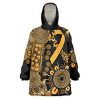 Childhood Cancer Awareness Personalised Wearable Blanket Hoodie Aboriginal Ribbon Dot Painting