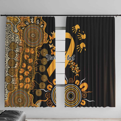 Childhood Cancer Awareness Personalised Window Curtain Aboriginal Ribbon Dot Painting