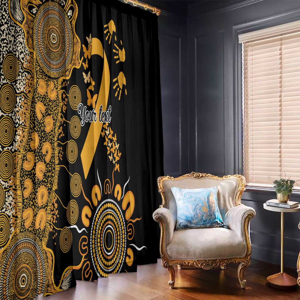 Childhood Cancer Awareness Personalised Window Curtain Aboriginal Ribbon Dot Painting
