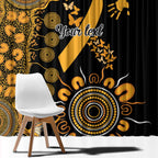 Childhood Cancer Awareness Personalised Window Curtain Aboriginal Ribbon Dot Painting