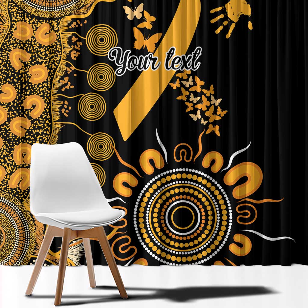 Childhood Cancer Awareness Personalised Window Curtain Aboriginal Ribbon Dot Painting